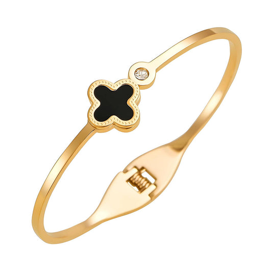 18K gold plated Stainless steel Four-leaf clover bracelet