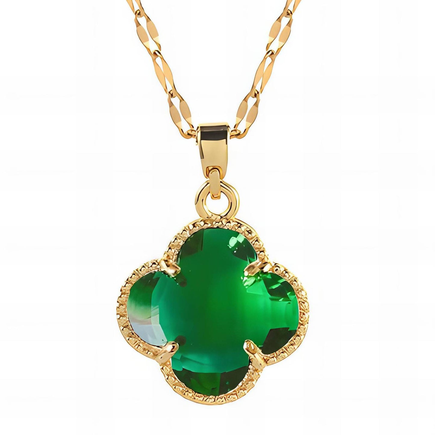 18K gold plated Stainless steel Four-leaf clover necklace