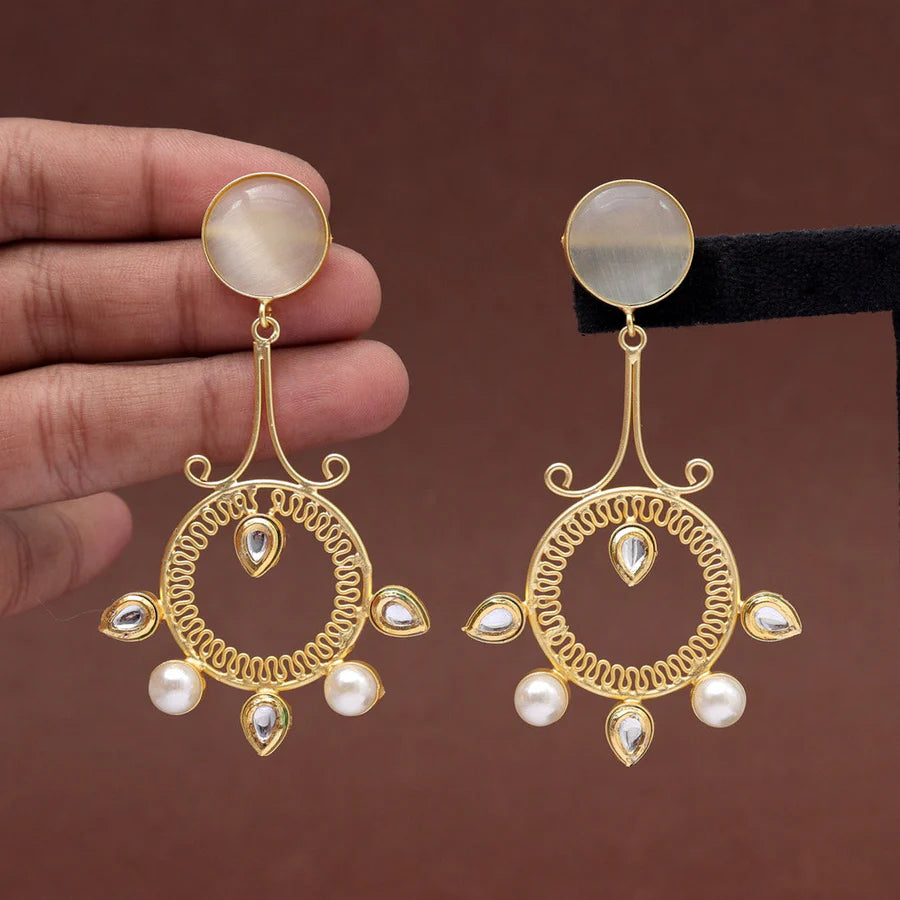 White Color Amrapali Earrings