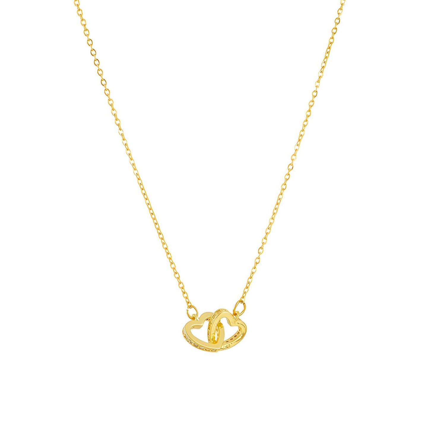 18K gold plated Stainless steel Hearts necklace