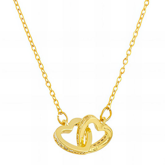 18K gold plated Stainless steel Hearts necklace