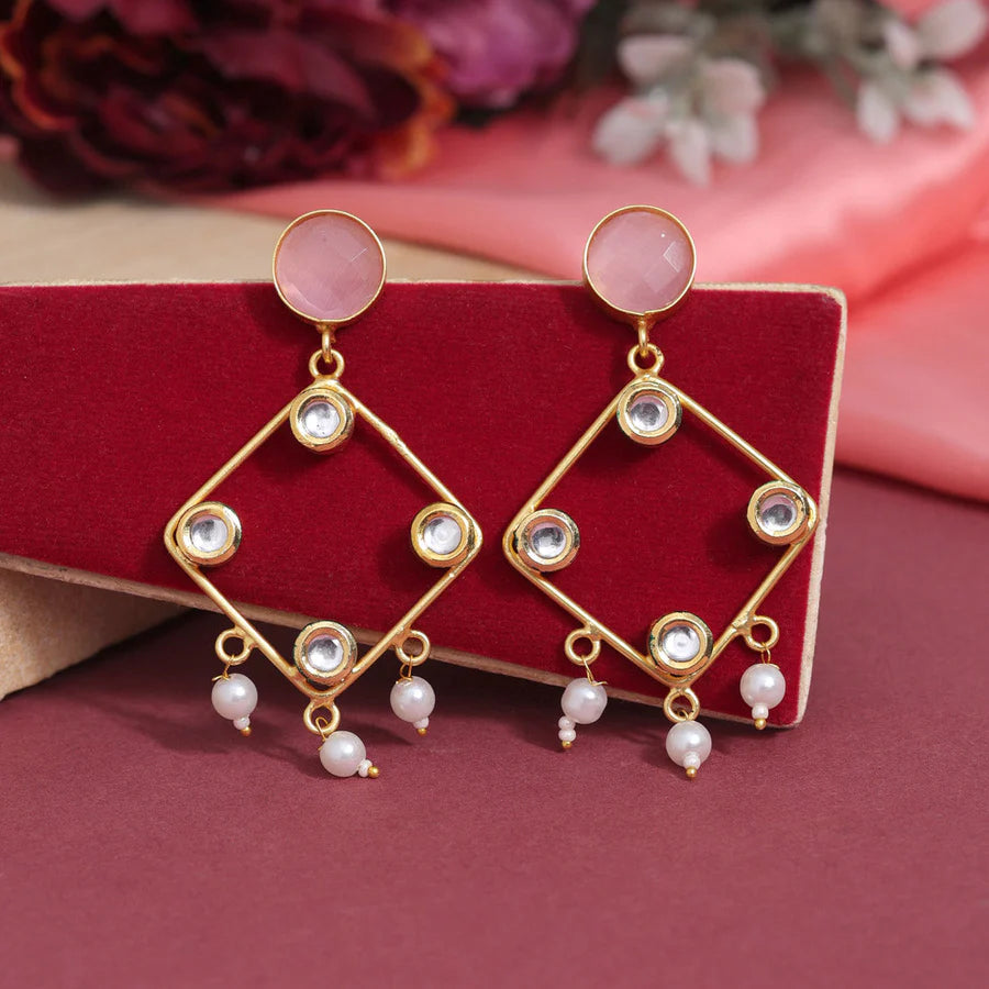 Pink Color Amrapali Earrings