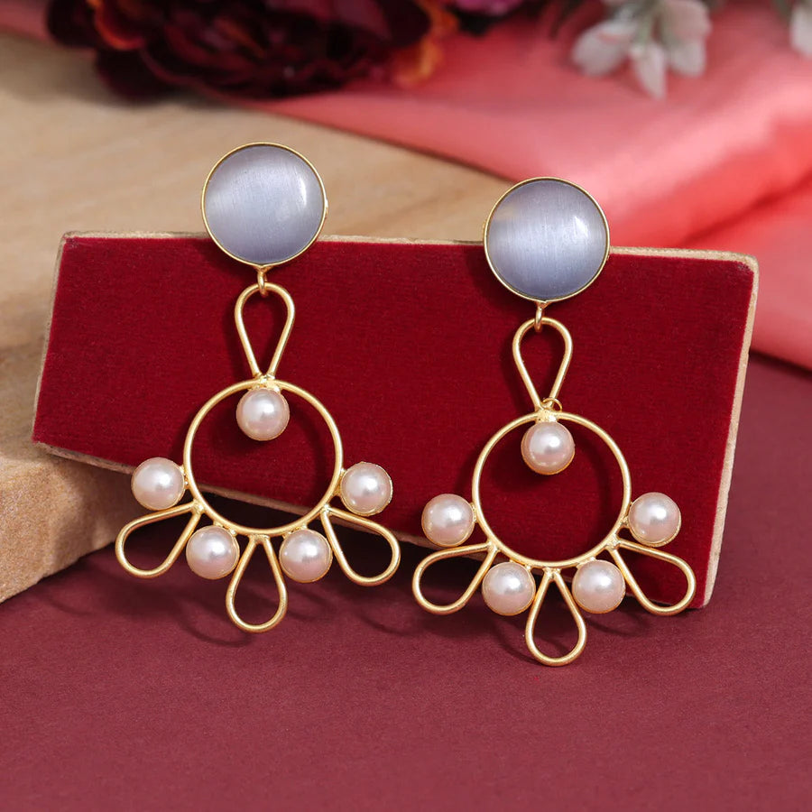 Grey Color Amrapali Earrings