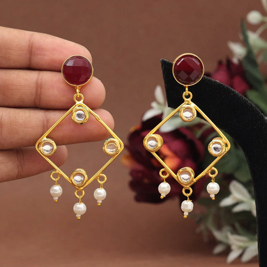 Maroon Color Amrapali Earrings