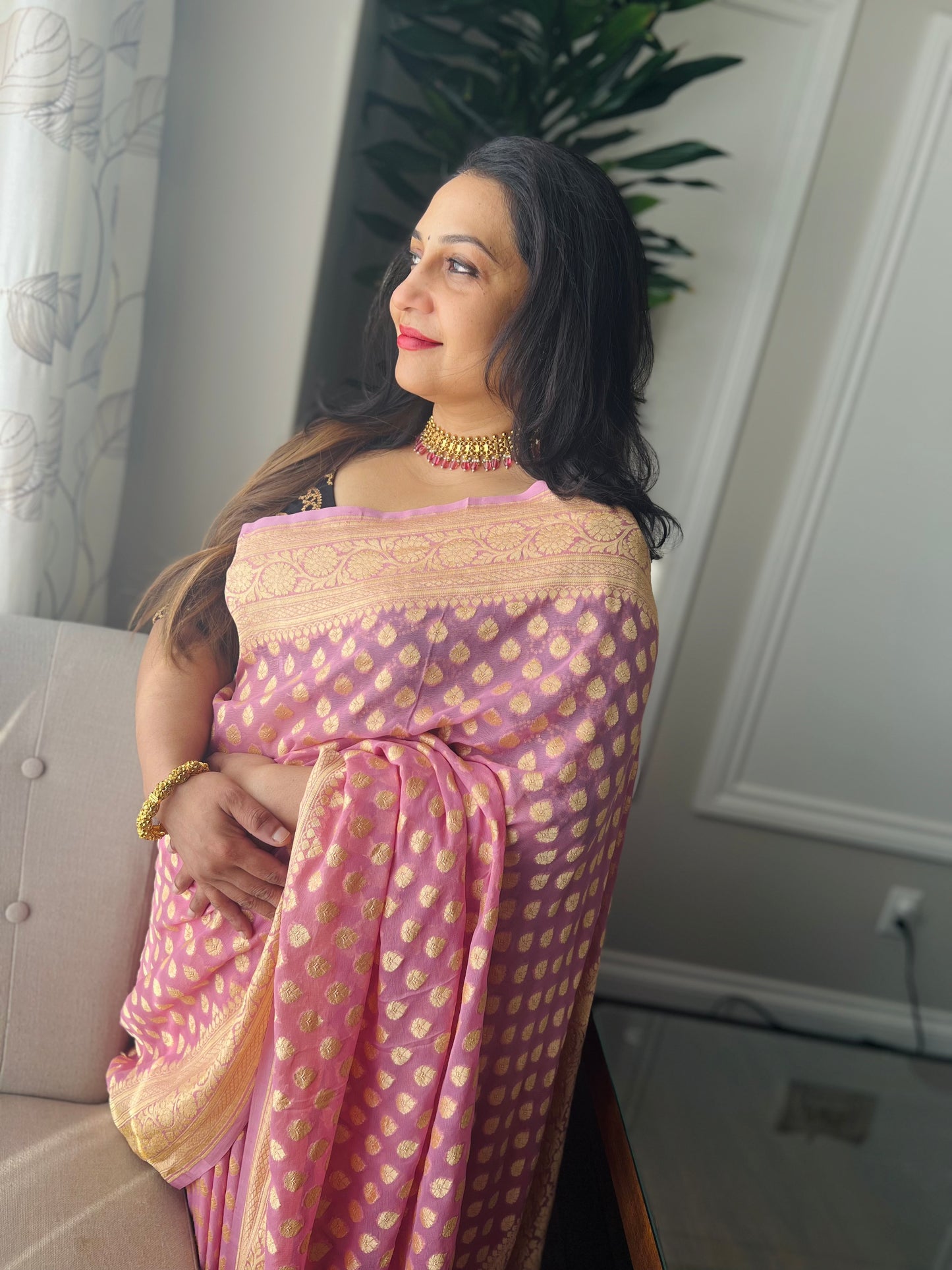 Pure Banarasi Khaddi Georgette Saree