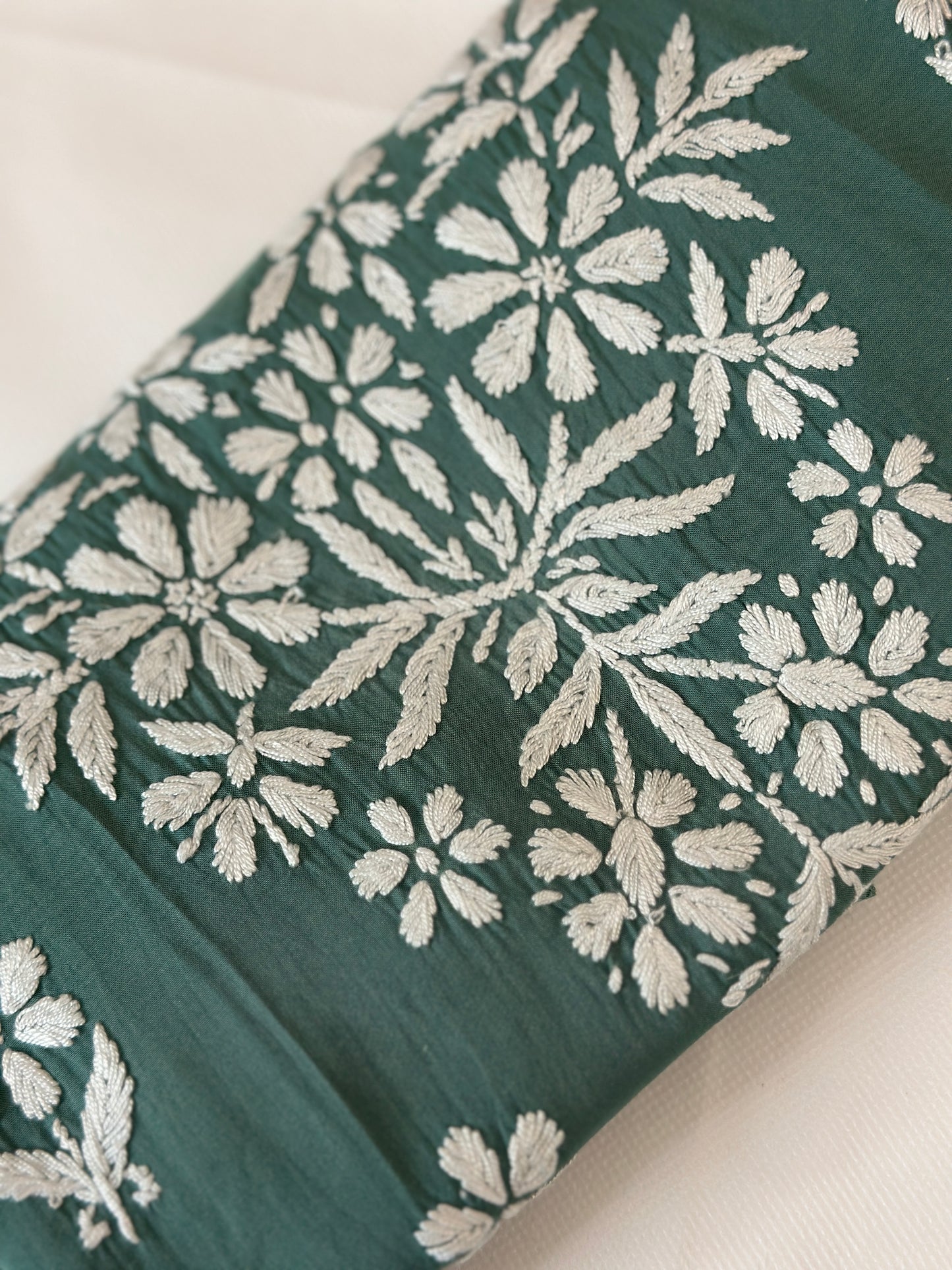 Modal Chikankari Kurta - Green