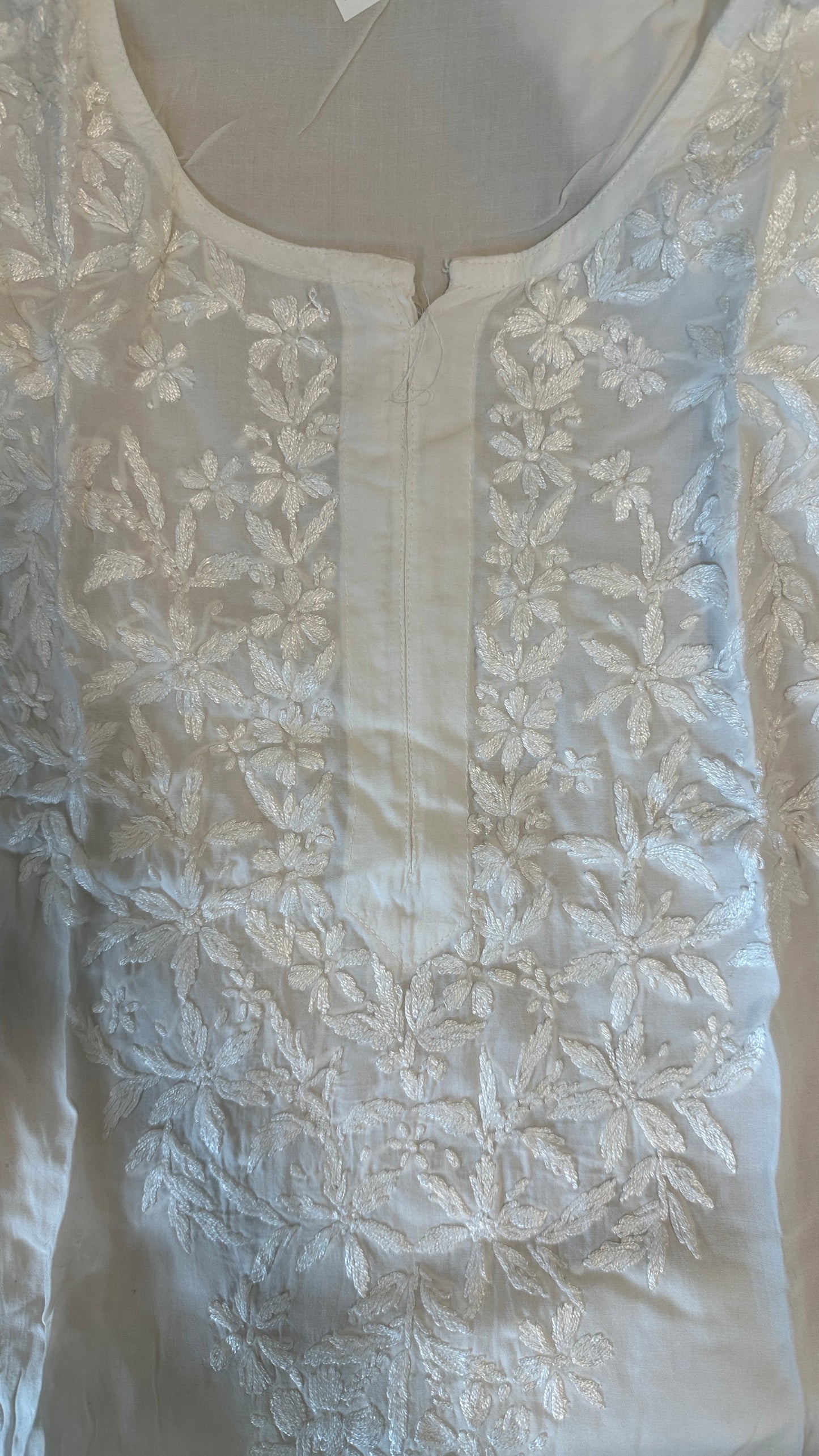 White Chikankari - 44 inches