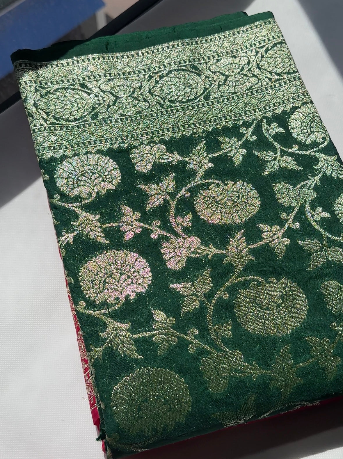 Green - Semi Banarasi Katan Silk Saree