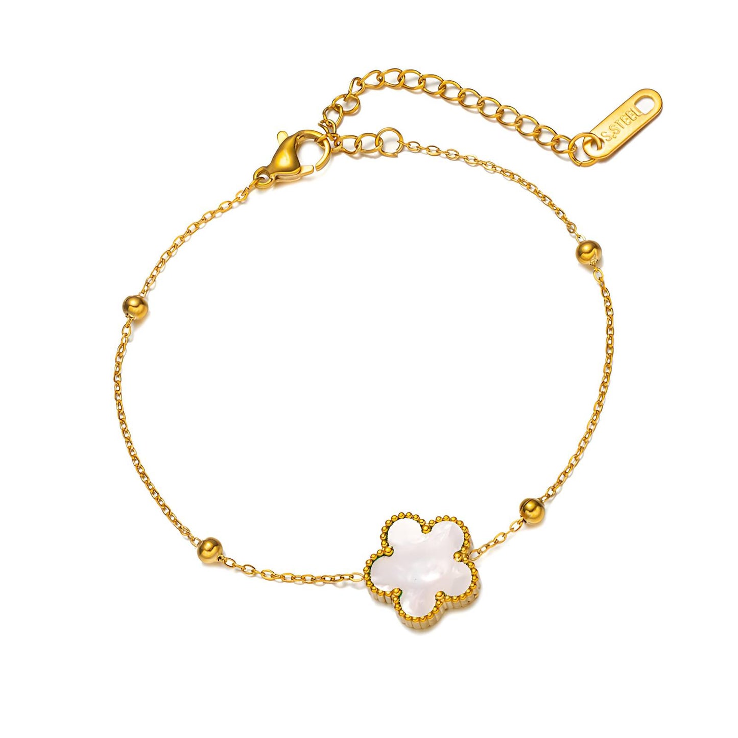 18K gold plated Stainless steel Flowers bracelet