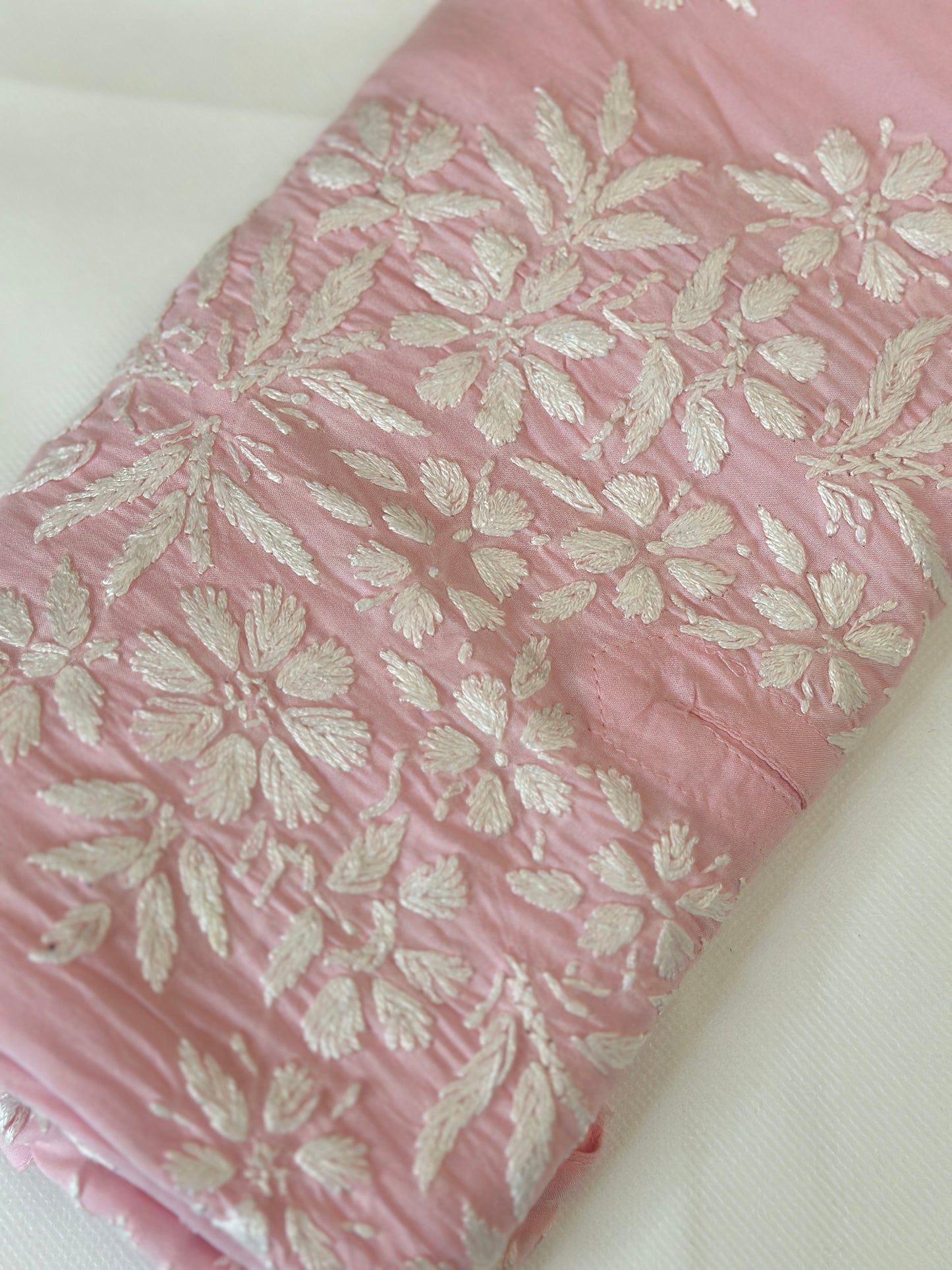 Chikankari Modal Kurta - Pink