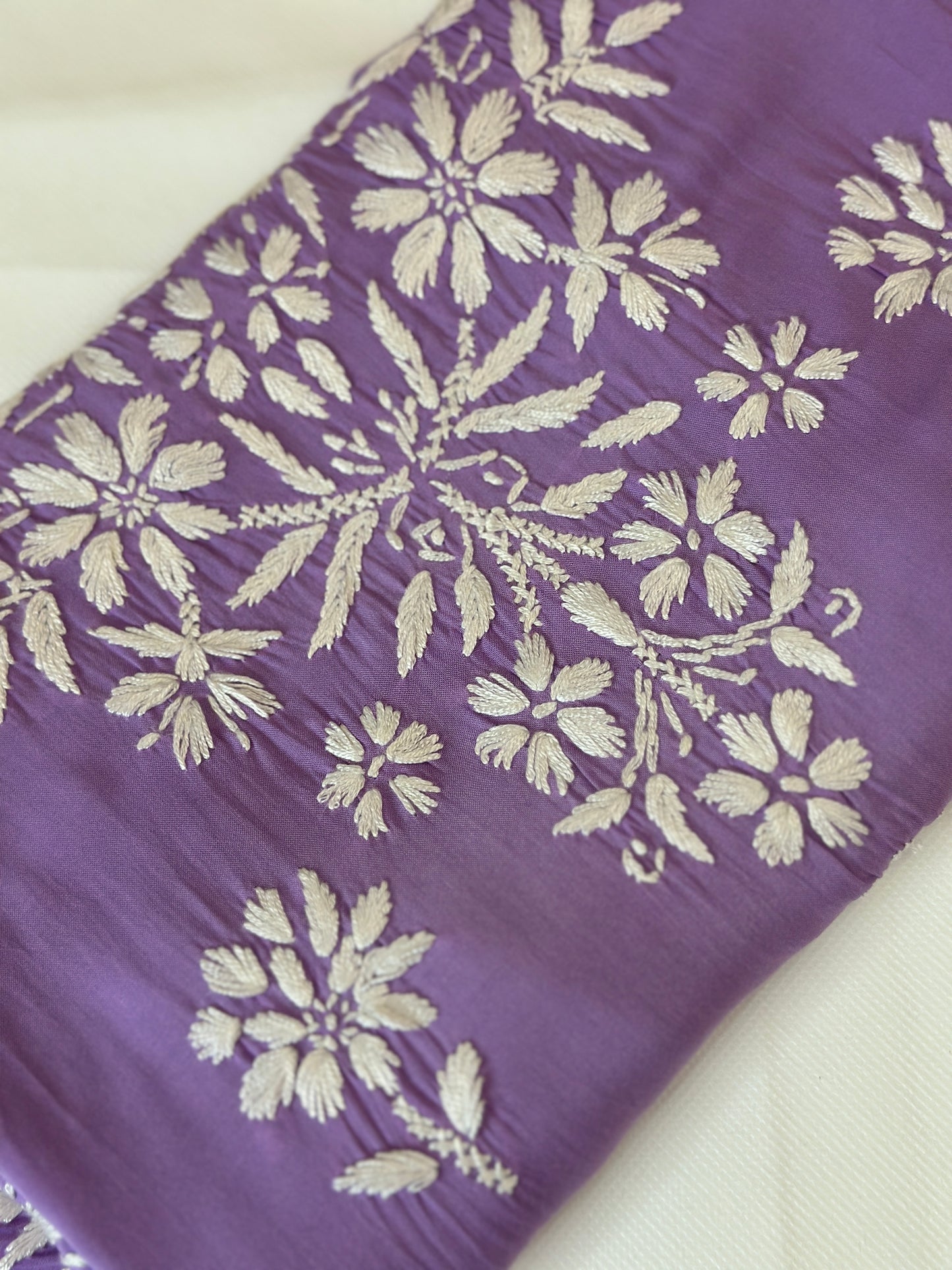 Chikankari Modal Kurta - Lavender