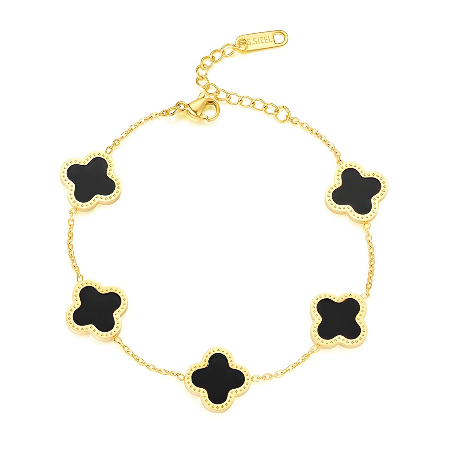 18K gold plated Stainless steel Four-leaf clover bracelet