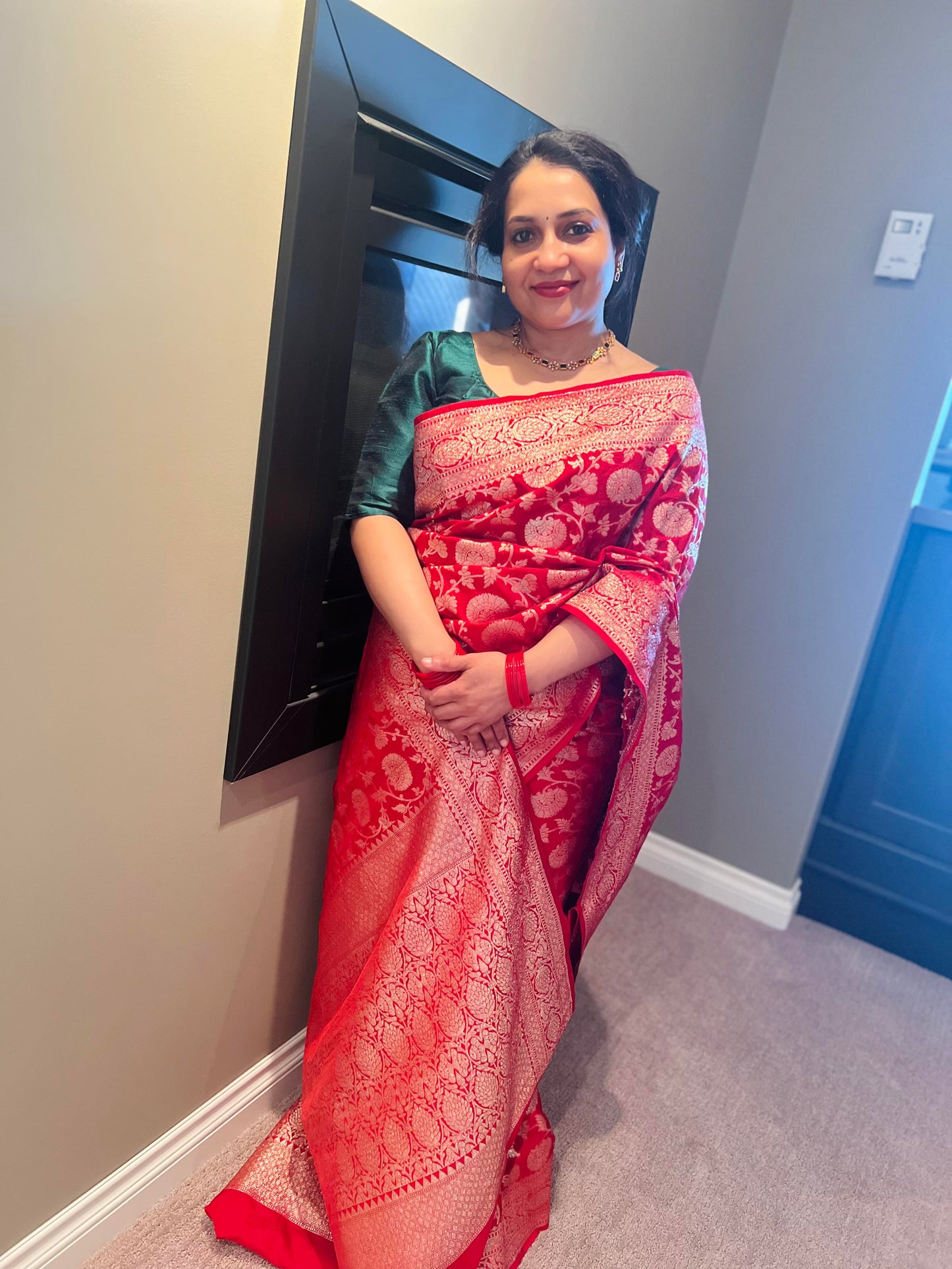 Red Banarasi Silk Saree