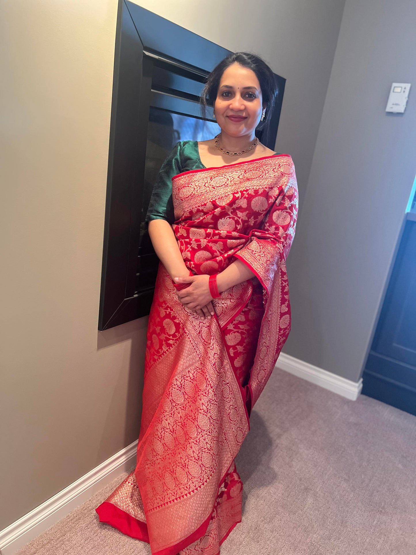 Red Banarasi Silk Saree