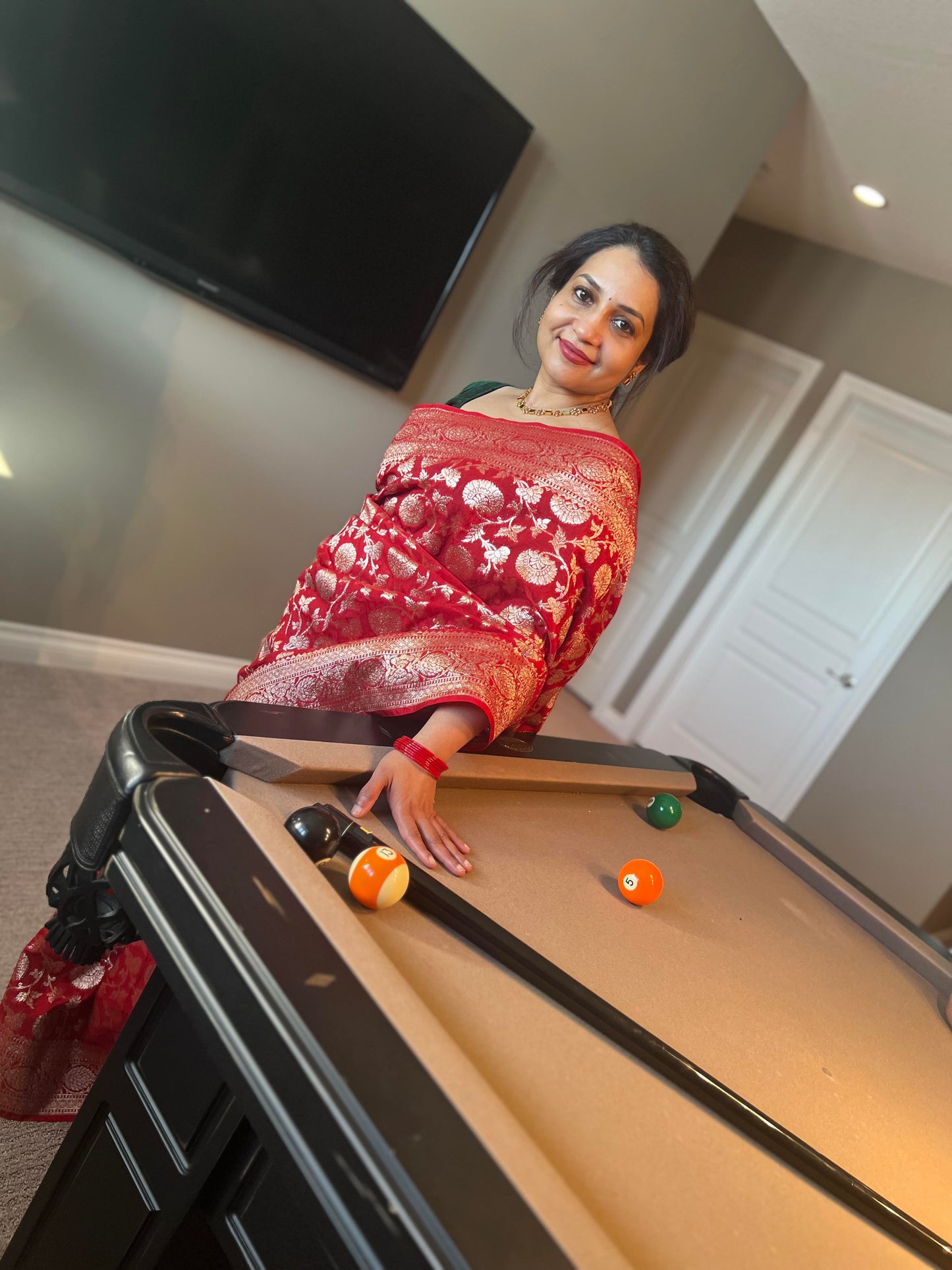 Red Banarasi Silk Saree